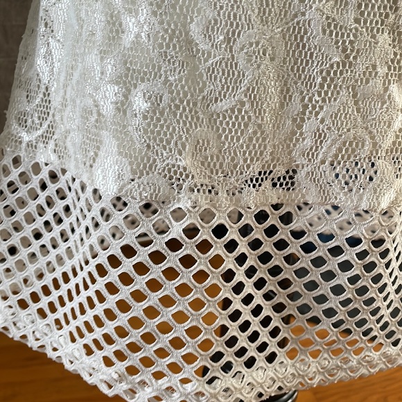 Long Sleeve Lace Dress/cover Up Off White - Picture 3 of 5